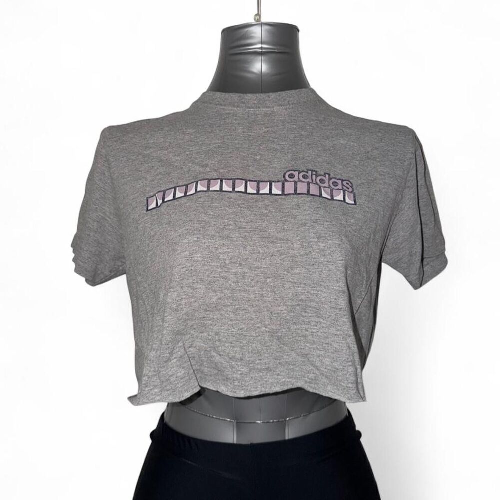 Adidas Women's Grey Crop-top